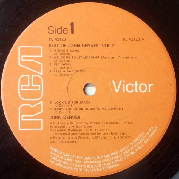 John Denver - The Best Of John Denver Volume 2 | RCA Victor (PL 42120) - 3 John Denver - The Best Of John Denver Volume 2 | RCA Victor (PL 42120) - 3
