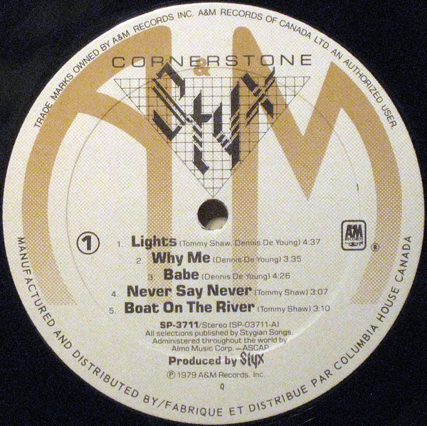 Styx - Cornerstone | A&M Records (SP-3711) - 4