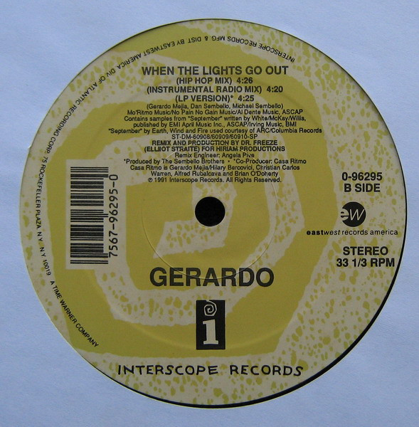 Gerardo - When The Lights Go Out | Interscope Records (0-96295) Gerardo - When The Lights Go Out | Interscope Records (0-96295)