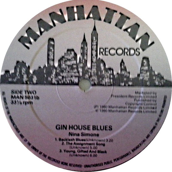 Nina Simone - Gin House Blues | Manhattan Records (MAN 5031) - 4