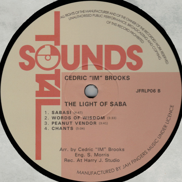 Cedric "Im" Brooks , The Light Of Saba - The Light Of Saba | Total Sounds (none) - 4