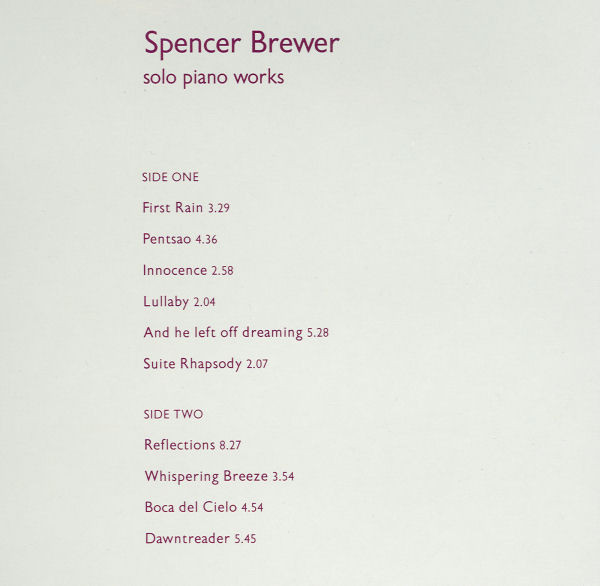 Spencer Brewer - Where Angels Dance | Narada Publishing, Inc. (LP-8074) - 4