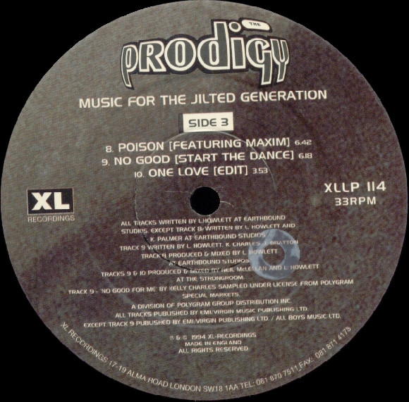 The Prodigy - Music For The Jilted Generation | XL Recordings (XLLP 114) - 7