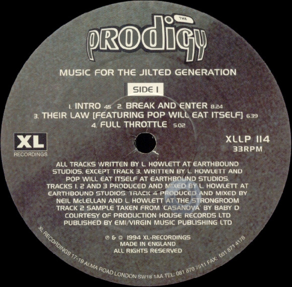 The Prodigy - Music For The Jilted Generation | XL Recordings (XLLP 114) - 5