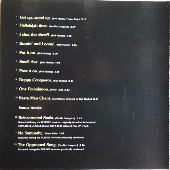 Bob Marley & The Wailers - Burnin' | Tuff Gong (GAI 05 03) - 3