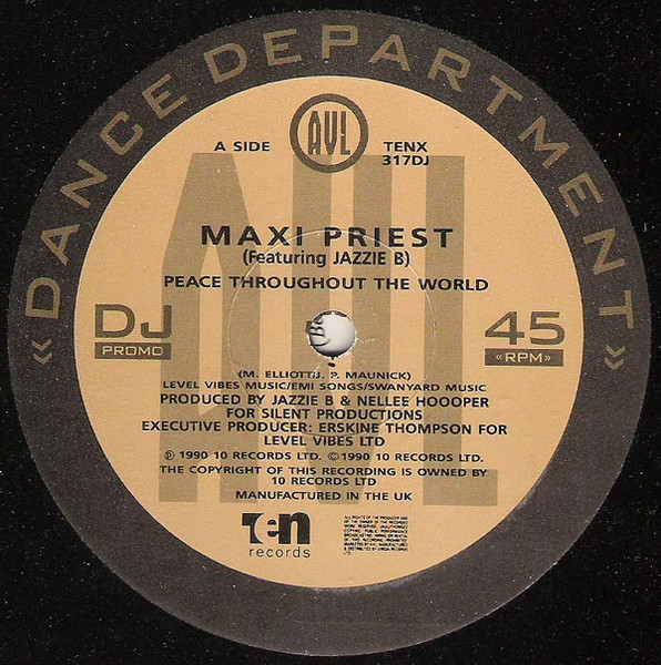 Maxi Priest - Peace Throughout The World | 10 Records (TENX 317 DJ) Maxi Priest - Peace Throughout The World | 10 Records (TENX 317 DJ)