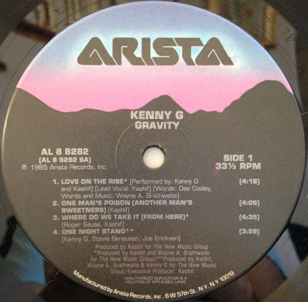 Kenny G - Gravity | Arista (AL 8 8282) - 3