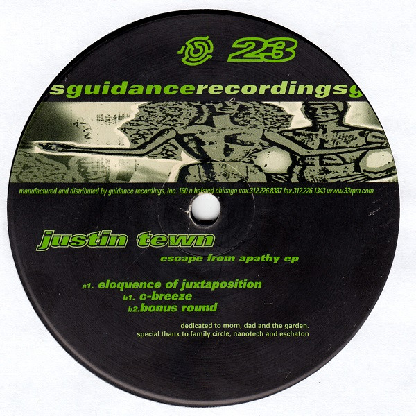 Justin Tewn - Escape From Apathy EP | Guidance Recordings (GDR 023) Justin Tewn - Escape From Apathy EP | Guidance Recordings (GDR 023)