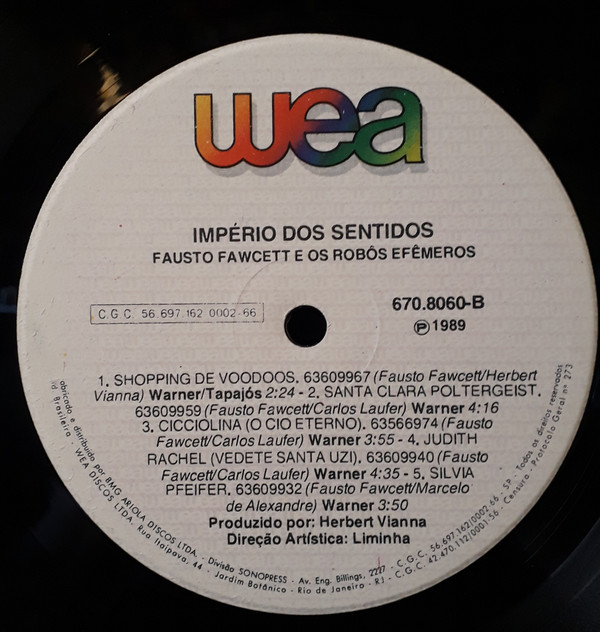 Fausto Fawcett E Os Robôs Efêmeros - Império Dos Sentidos | WEA (670.8060) - 3