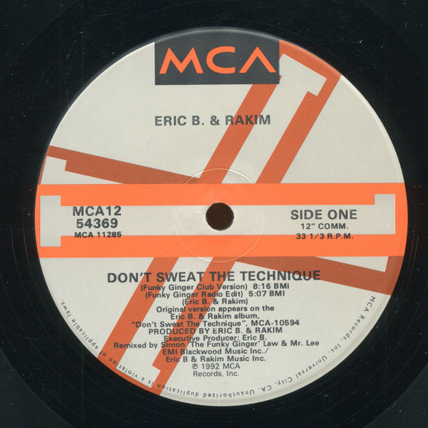 Eric B. & Rakim - Don't Sweat The Technique | MCA Records (MCA12 54369) - 3