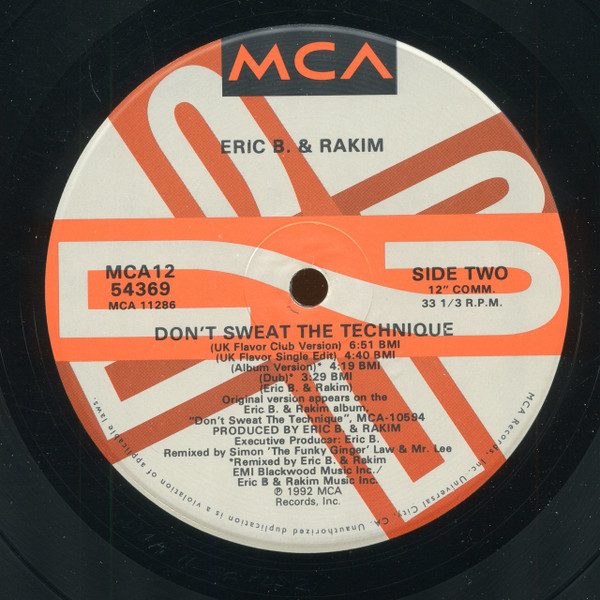 Eric B. & Rakim - Don't Sweat The Technique | MCA Records (MCA12 54369) - 4
