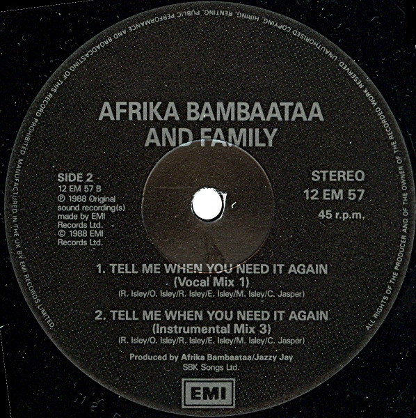 Afrika Bambaataa & Family - Sho Nuff Funky | EMI (12 EM 57) - 4