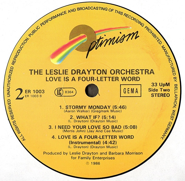 The Leslie Drayton Orchestra - Love Is A Four-Letter Word | Esoteric Records (ER 1003) - 4