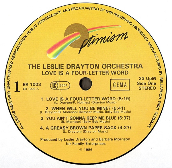 The Leslie Drayton Orchestra - Love Is A Four-Letter Word | Esoteric Records (ER 1003) - 3