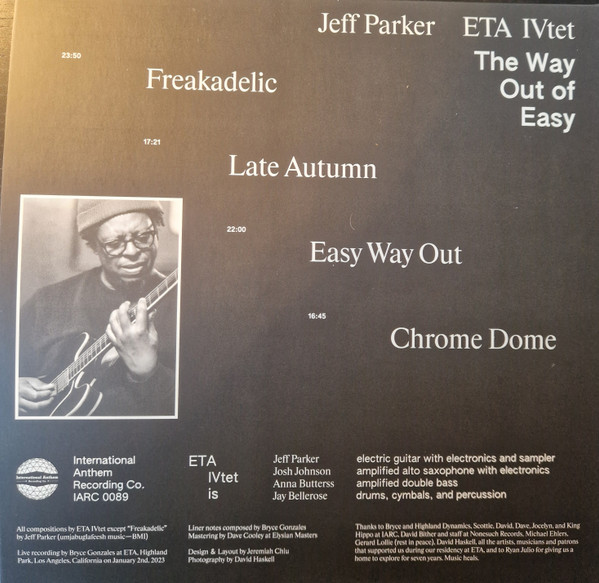 Jeff Parker ETA IVtet - The Way Out Of Easy | International Anthem Recording Company (IARC0089) - 2
