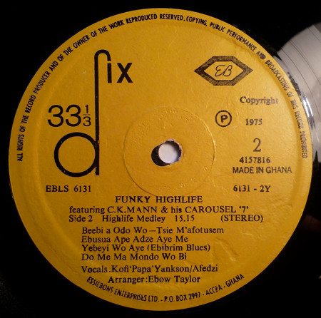 C.K. Mann & His Carousel 7 - Funky Highlife | Dix (EBLS 6131) - 4 C.K. Mann & His Carousel 7 - Funky Highlife | Dix (EBLS 6131) - 4