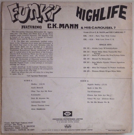C.K. Mann & His Carousel 7 - Funky Highlife | Dix (EBLS 6131) - 2 C.K. Mann & His Carousel 7 - Funky Highlife | Dix (EBLS 6131) - 2