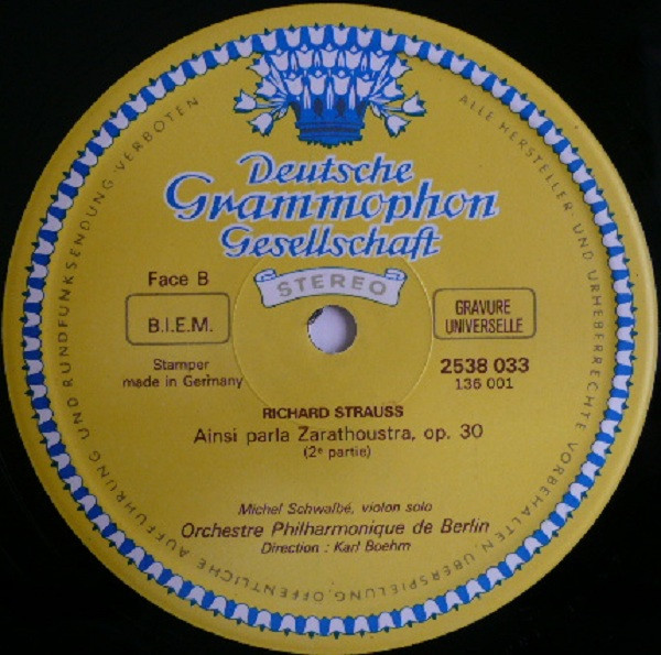 Richard Strauss - Berliner Philharmoniker , Karl Böhm - Ainsi Parla Zarathoustra | Deutsche Grammophon (2538 033) - 3