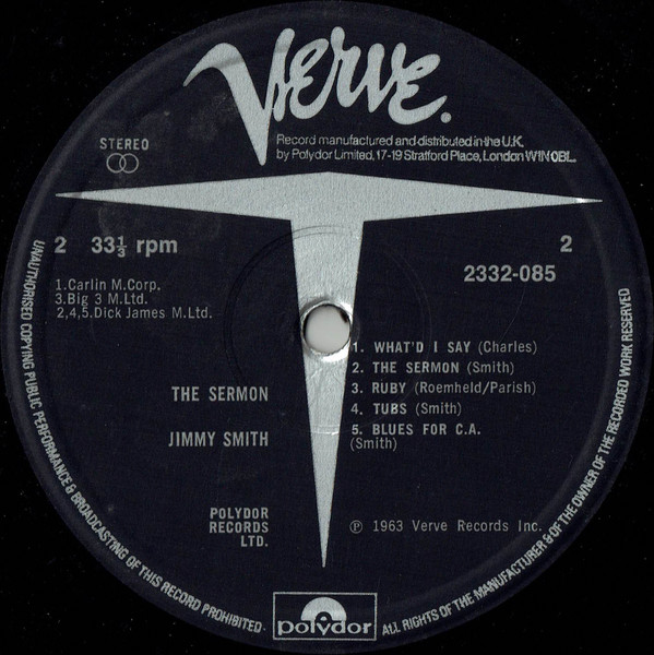 Jimmy Smith - The Sermon | Verve Records (2332 085) - 4