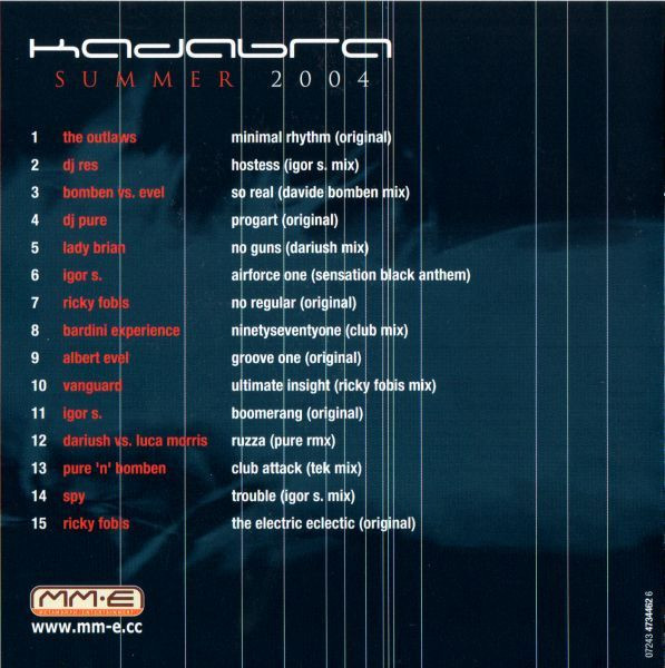 DJ Pure Meets Igor S - Kadabra - Summer 2004 | MM-E (Metamorph Entertainment) (07243 4734462 6) - 2