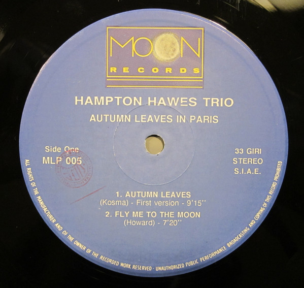 Hampton Hawes Trio - Autumn Leaves In Paris | Moon Records (MLP 005) - 3
