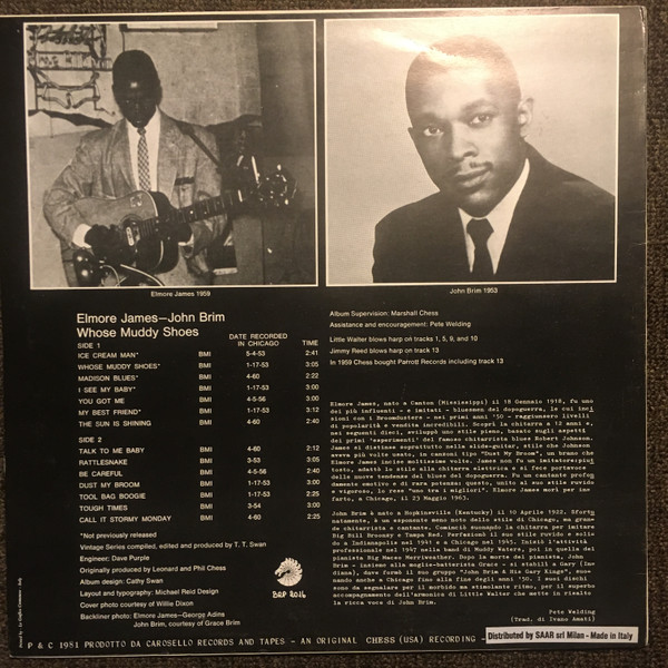 Elmore James - John Brim - Whose Muddy Shoes | Chess (BRP 2016) - 2