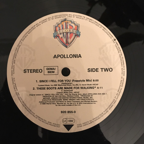 Apollonia - Since I Fell For You | Warner Bros. Records (920 855-0) - 2
