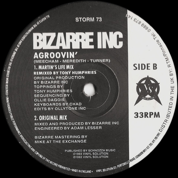 Bizarre Inc - Agroovin' | Vinyl Solution (STORM 73) Bizarre Inc - Agroovin' | Vinyl Solution (STORM 73)