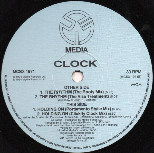 Clock - The Rhythm / Holding On | Media Records (MCSX 1971) - 3