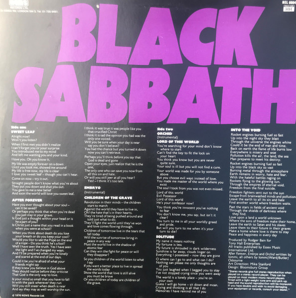 Black Sabbath - Master Of Reality | NEMS (NEL 6004) - 2 Black Sabbath - Master Of Reality | NEMS (NEL 6004) - 2