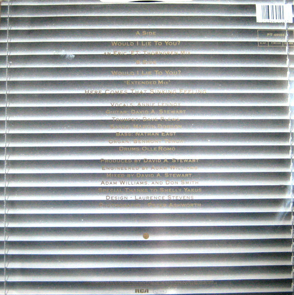 Eurythmics - Would I Lie To You? | RCA (PT 40102) - 2