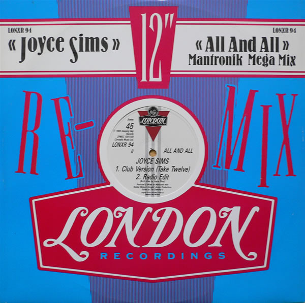 Joyce Sims - All And All (Mantronik Mega Mix) | London Records (LONXR 94)