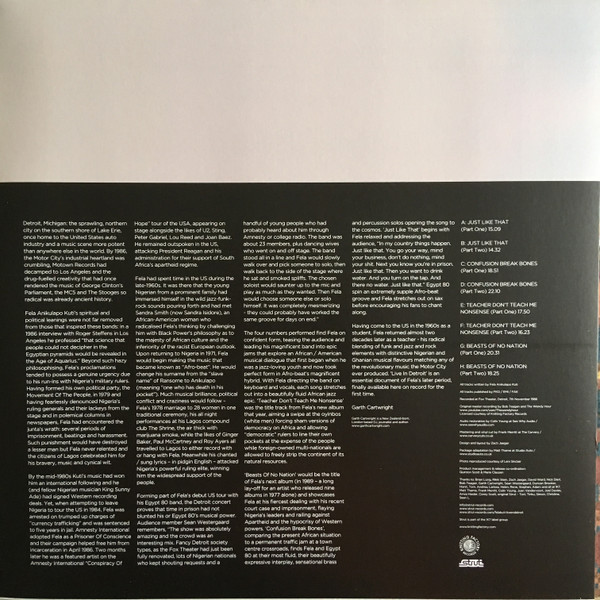 Fela Kuti - Live In Detroit 1986 | Knitting Factory Records (STRUT095LP) - 4 Fela Kuti - Live In Detroit 1986 | Knitting Factory Records (STRUT095LP) - 4