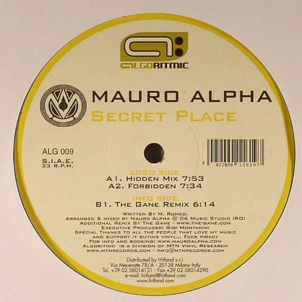 Mauro Alpha - Secret Place | Algoritmic (ALG009) - main