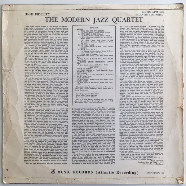 The Modern Jazz Quartet - The Modern Jazz Quartet | Music (LPM 2039) - 2