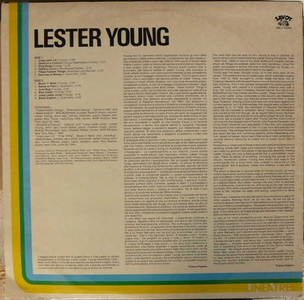 Lester Young - Lester Young | Savoy Records (ZNLY 33303) - 2 Lester Young - Lester Young | Savoy Records (ZNLY 33303) - 2