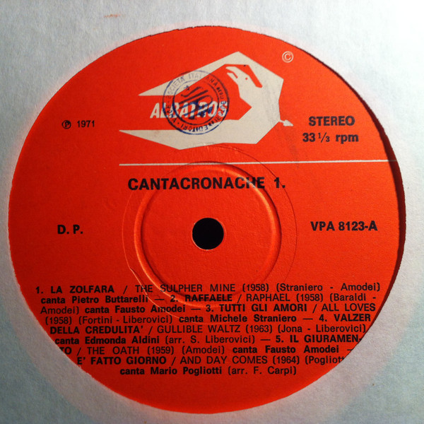 Various - Cantacronache 1 | Albatros (VPA 8123) - 3 Various - Cantacronache 1 | Albatros (VPA 8123) - 3