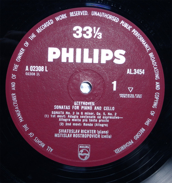 Ludwig van Beethoven - Mstislav Rostropovich ‧ Sviatoslav Richter - The Complete Sonatas For Piano And Cello | Philips (AL3453-4) - 4