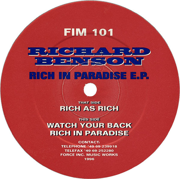 Richard Benson - Rich In Paradise E.P. | Force Inc. Music Works (FIM 101) - main