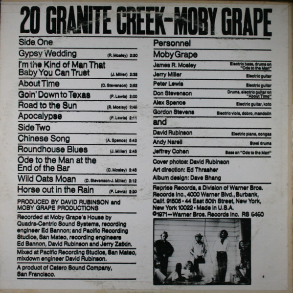 Moby Grape - 20 Granite Creek | Reprise Records (RS 6460) - 2