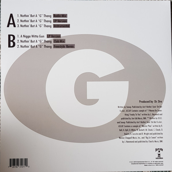 Dr. Dre - Nuthin' But A G Thang | Death Row Records (DRR-SI-63107) - 2