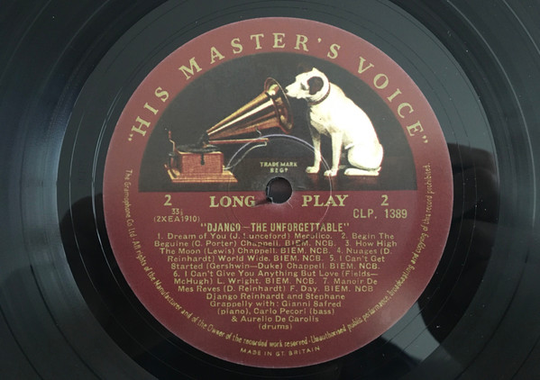 Django Reinhardt - The Unforgettable | His Master's Voice (CLP 1389) - 4