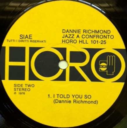 Dannie Richmond - Jazz A Confronto 25 | Horo Records (HLL 101-25) - 2
