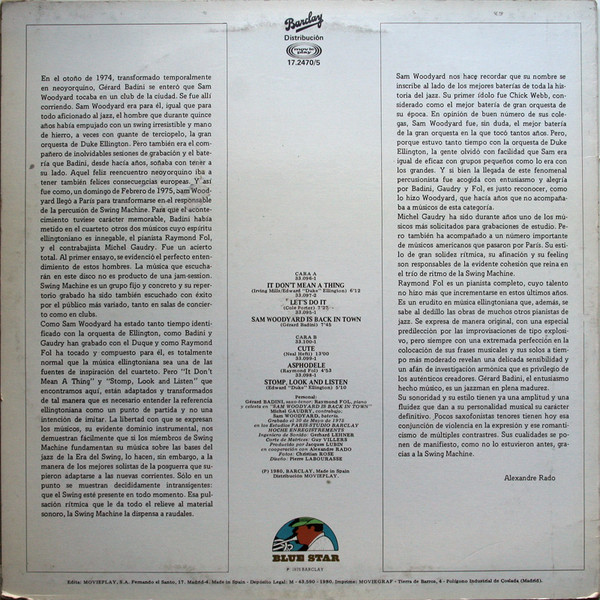 Gérard Badini - The Swing Machine | Barclay (17.2470/5) - 2