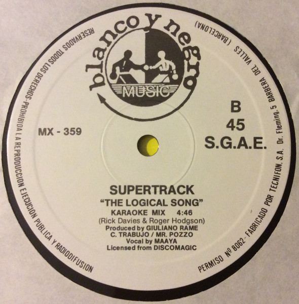 Supertrack - The Logical Song | Blanco y Negro Music (MX - 359) - 4