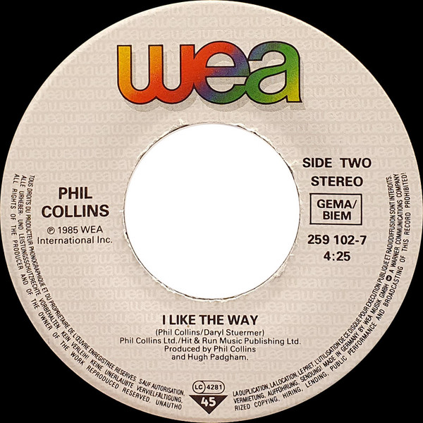 Phil Collins - One More Night | WEA (259 102-7) - 4 Phil Collins - One More Night | WEA (259 102-7) - 4