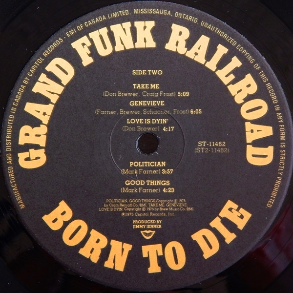 Grand Funk Railroad - Born To Die | Capitol Records (ST-11482) - 4