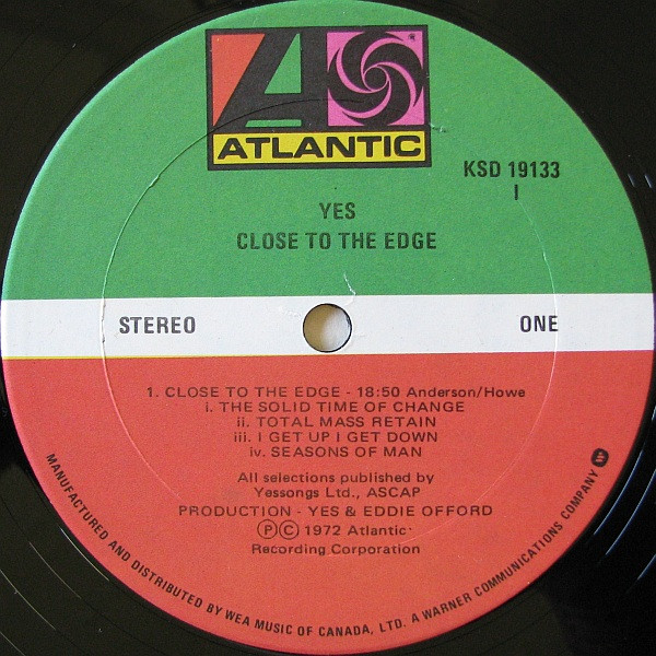 Yes - Close To The Edge | Atlantic (KSD 19133) - 4