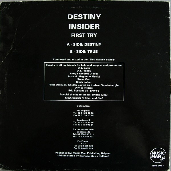Insider - Destiny | Music Man Records (MMI 9081) - 2