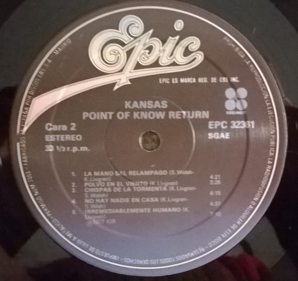 Kansas - Point Of Know Return | Kirshner (KIR 32361) - 3 Kansas - Point Of Know Return | Kirshner (KIR 32361) - 3